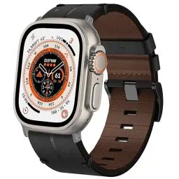 Produktbild: Leder Armband Apple Watch Ultra 49mm, Weiches Echtleder Ersatzarmband iWatch Armbänder für Apple Watch SE, iWatch Ultra 2 Ultra Series 9 8 7 6 5 4 3 2 1 Damen Herren