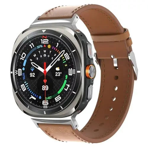 Produktbild: Leder Armband für Samsung Galaxy Watch Ultra 47mm, Echtes Lederarmband Casual Style Ersatzarmband Business Armband für Samsung Galaxy Watch Ultra 47mm