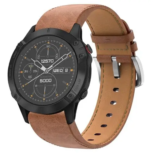 Produktbild: Leder Fenix 7X Armband, 26mm Quick-Fit Ersatzarmband Leder Uhrenarmband für Garmin Fenix 7X Pro, Fenix 6X, Fenix 6X Pro, Fenix 5X, Fenix 5X Plus, Fenix 3, Fenix 3 HR, Enduro, Quatix 3, D2 Delta PX