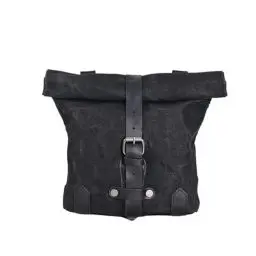 Produktbild: Leder & Satteltaschen Motorrad Seitentasche Im Retro Stil Ölwachs Kopftasche wasserdichte Werkzeugtasche Umhängetasche Motorrad Tasche(Schwarz)