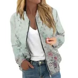 Produktbild: Lederjacke Damen Schwarz Womens Jacket Dünne Jacke Damen College Jacke Jeans Jacken für Damen Schwarze Jeansjacke Damen Damen Jacke Jacken Damen Damen Damen Jacke Regencape Türkis S