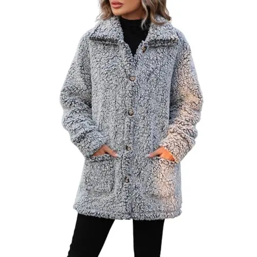 Produktbild: Ledermantel Damen Schwarz Winter Jacke Damen Frau Lange Mantel Damen Damen Mantel Beige Mantel Cremeweiss Damen Steppmantel Damen Winter Lang Damen Mantel Teddyfutter Kurzmantel