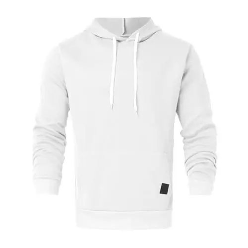Produktbild: Generisch Black Friday Hoody Herren mit Kapuze Locker Lässige Fleecepullover mit Taschen Drawstring Modische Bequemer Sweatshirt Basic Modern Kapuzenpullover Langarm Winter Hoodies Für Männer Weiß