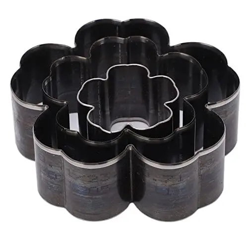 Produktbild: Blumenschneider-Set, Leder-Stanzform, 3,1 Cm, 5,1 Cm, 7,1 Cm, Hohe Dichte für Gummi