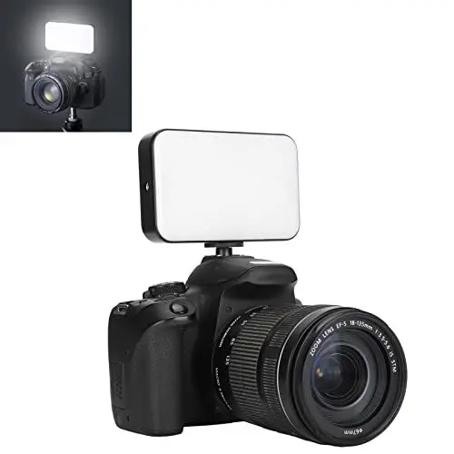 Produktbild: LED-Kameraleuchten, Tragbare LED-Videoleuchte, Dual-Farbtemperatur 3200-5600K, 112 LED-Perlen für Fotografie-Videofotografie-Beleuchtung, CRI 95 für DSLR-Tischfotostudio mit Stativen