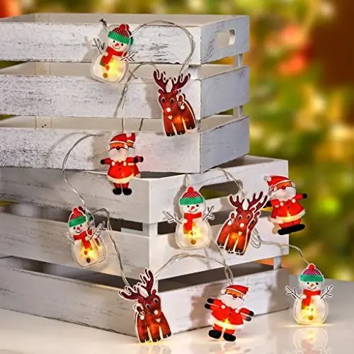 Produktbild: LED-Lichterkette mit weihnachtlichen Figuren Batterie-Betrieb Weihnachtsbeleuchtung 76512