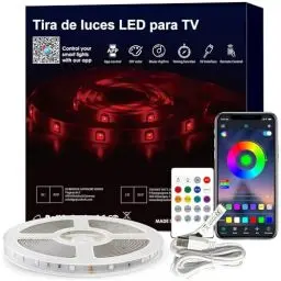 Produktbild: LED-Lichtstreifen für TV, USB-TV-Hintergrundbeleuchtungs-Kit mit Fernbedienung, App-Steuerung, Synchronisation zur Musik, 5050 RGB Smart LED Bias Beleuchtung für HDTV (3 m für 45-60 Zoll Fernseher)