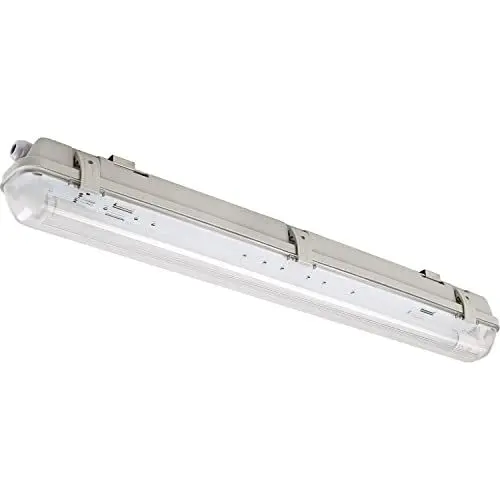 Produktbild: LED's light Led Wannenleuchte 65,5cm, Feuchtraumleuchte mit 1 LED Röhre, 4000K neutralweiß, ideal für Keller und Garagen, Kunststoff grau/transparent - 230V