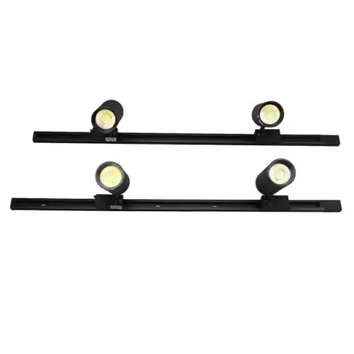 Produktbild: LED-Schienenleuchte, 4 Strahler-Set, Mattschwarz, IP42 Wasserdicht, Einfache Installation, Großer Beleuchtungswinkel, Ideal für Ausstellungsräume, Ausstellungen, 6000 K Weißes