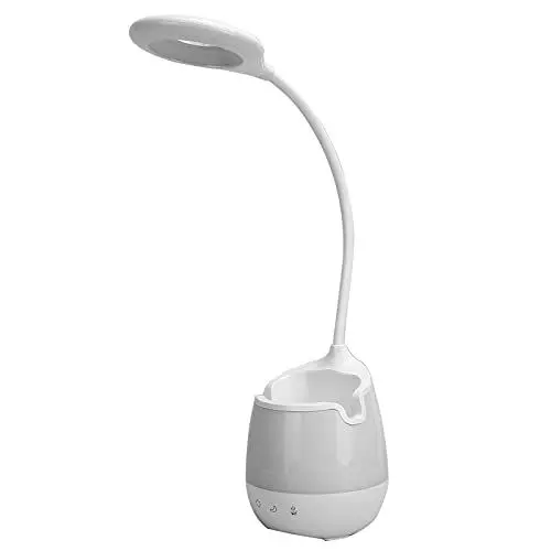 Produktbild: LED-Schreibtischlampe, RGB-Nachtlicht-Ring-Design LED-Touch-Tischlampe ohne Stroboskop-Licht Zum Schutz der Augen Verwenden Sie die Praktische LED-Lampe mit 1200-mAh-Akku Zum Lernen