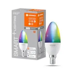 Produktbild: LEDVANCE E14 LED Lampe Wifi, Kerzenform Leuchtmittel mit 4,9 W (470Lumen) ersetzt 40 W Glühbirne, dimmbar, RGBW Lichtfarbe (2700-6500K), kompatibel mit Alexa, google oder App, Lampen im 1er-Pack