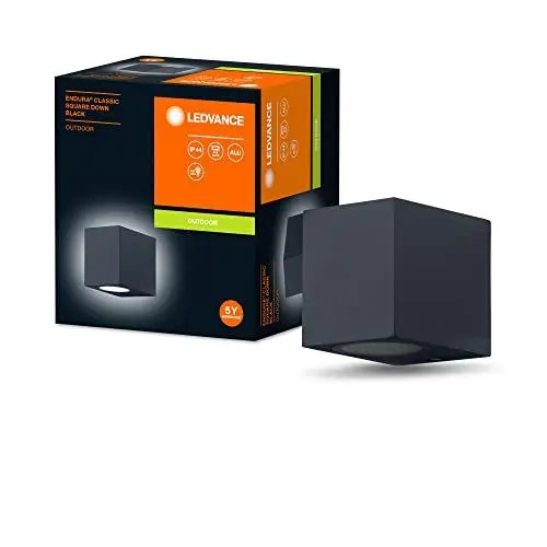 Produktbild: LEDVANCE ENDURA Classic Square Down Außen-Wandleuchte, schwarz, GU10-Sockel (max 35W), kann mit einfacher oder smarter Lampe bestückt werden, Down oder Up/Down Leuchtenvariante, Schutzklasse IP44