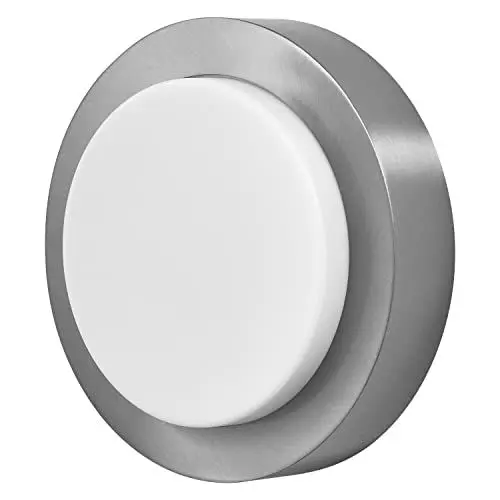 Produktbild: LEDVANCE ENDURA STYLE DISC ST Ø 20cm - moderne Außenleuchte, mit Edelstahl-Gehäuse, runde LED Außenwandleuchte, 8W, 3000K warmweiß, 485 Lumen, gebürstete Stahloptik