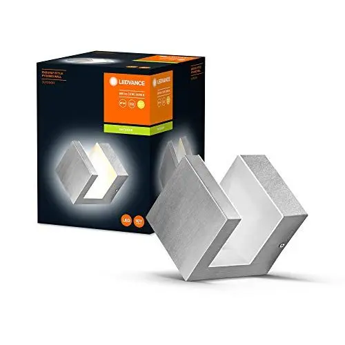 Produktbild: LEDVANCE LED Wand- und Deckenleuchte, Design Leuchte in Pyramidenoptik für Außen, Warmweiß (3000K), Edelstahl, 8W, ENDURA STYLE PYRAMID WALL