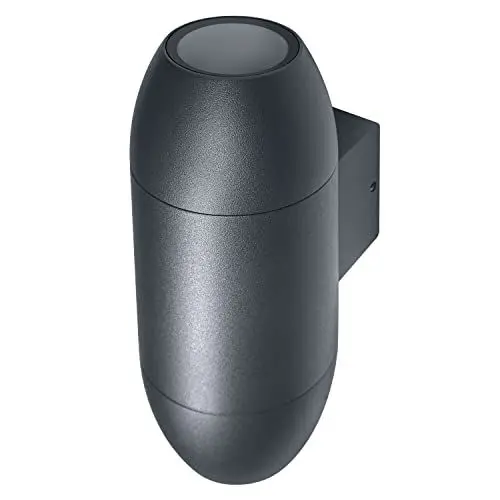 Produktbild: LEDVANCE LED Wandleuchte für 2x GU10 Leuchtmittel, Design Leuchte für Aussen in Kanonenoptik, für 2-seitige indirekte Beleuchtung, aus hochwertigem Aluminium in dunkelgrau, ENDURA CANNON Wall UpDown