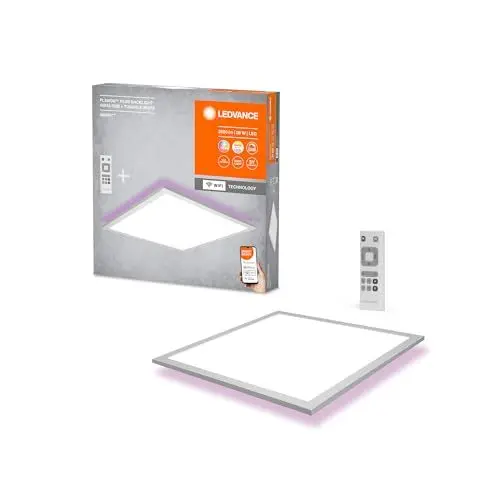 Produktbild: Ledvance LED WiFi Deckenleuchte weiß, 28 W 2000LM, 3000-6500K, 45x45 cm, Wandleuchte dimmbar, RGB Technologie, Smart+ Planon, steuerbar über App oder Sprachassistenten wie Alexa oder Google,
