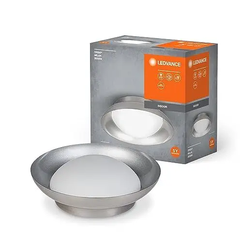 Produktbild: LEDVANCE ORBIS MADRID Deckenleuchte 305mm, Nickel, 2XE27-Sockel, kann mit smarter Lampe bestückt werden, hochwertiges, modernes Design, Metallgehäuse, geeignet für Innenräume, rund, IP20 Schutzklasse