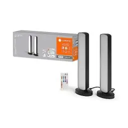 Produktbild: LEDVANCE SMART+ WIFI LED Stehleuchte, klein, schwarz, 2x 2,5W, 2x 480lm, regulierbares Weiß- und Farblicht, dimmbar, DIY- und Musikrhythmusfunktion, lange Lebensdauer, App-steuerbar, 2700-6500K