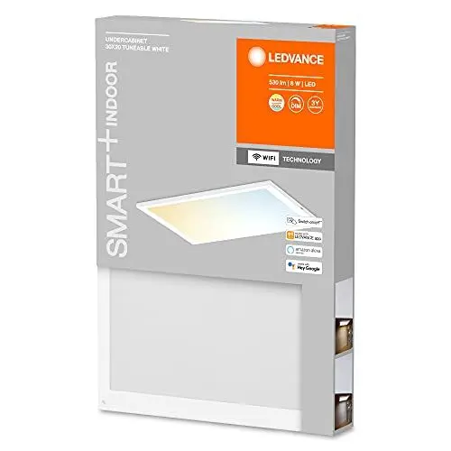 Produktbild: LEDVANCE SMART+ Wi-Fi Unterbau Paneel - Unterbau-Panelleuchte mit Wi-Fi Technologie, 30x20cm, dimmbar, 530 Lumen mit PM, Farbtemperatur von 2700 bis 6500K, LED Panel für jeden Schrank