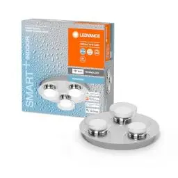 Produktbild: LEDVANCE Smart LED Badezimmerlampe chrome, 18W, 1800LM, 3000-6500K, 30cm, IP44, Orbis Round Wandleuchte, Badezimmerleuchte mit Wifi Technologie, dimmbar, steuerbar über App und Sprachassistenten