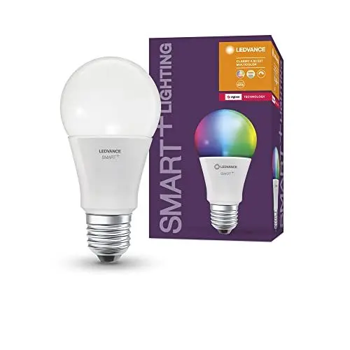 Produktbild: LEDVANCE Smart+ Lampe mit ZigBee Technologie, 9W, A60, matt, Sockel E27, Lichtfarbe RGBW einstellbar, 806lm, 4er Pack, White