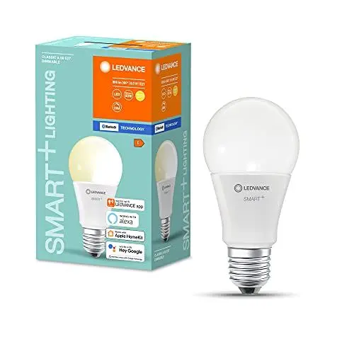 Produktbild: LEDVANCE Smart dimmbare LED-Lampe, speziell für Alexa, matte Kerzenform für E27 Sockel, ZERO TOUCH SETUP - einfache Einrichtung nur per Klick, Warmweiß (2700K), 60W-Ersatz, ZTS-ready