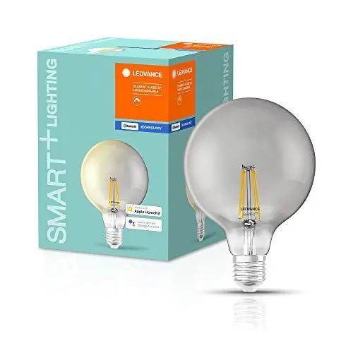 Produktbild: LEDVANCE Smarte LED-Lampe mit BT Technologie, Sockel E27, Dimmbar, Warmweiß (2700K), ersetzt Glühlampen mit 48W, steuerbar mit Alexa, Google und Apple, SMART+ Filament Globe DIM, 4 Stück (1er Pack)
