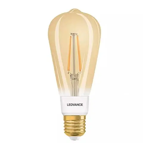 Produktbild: LEDVANCE Smarte LED-Lampe mit ZigBee, Sockel E27, Dimmbar, Warmweiß (2400K), Goldene Edisonform, Klares Filament, Ersatz für 55W-Glühbirnen, steuerbar mit Systemen wie Alexa, Google oder Hue, 1er-Pack