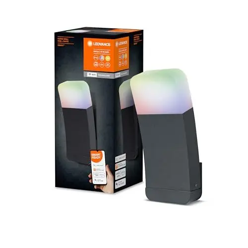 Produktbild: LEDVANCE Smarte LED Aussenleuchte für die Wand mit WiFi Technologie, Leuchte für Außen, RGB-Farben änderbar, dunkelgr. Aluminium, Kompatibel mit Google und Alexa Voice Control, SMART+ WIFI CURVE WALL