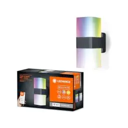 Produktbild: LEDVANCE Smarte LED Aussenleuchte für die Wand mit WiFi Technologie für Außen, RGB-Farben änderbar, aus dunkelgrauem Aluminium, Kompatibel mit Google und Alexa Voice Control, SMART+ WIFI CUBE UPDOWN