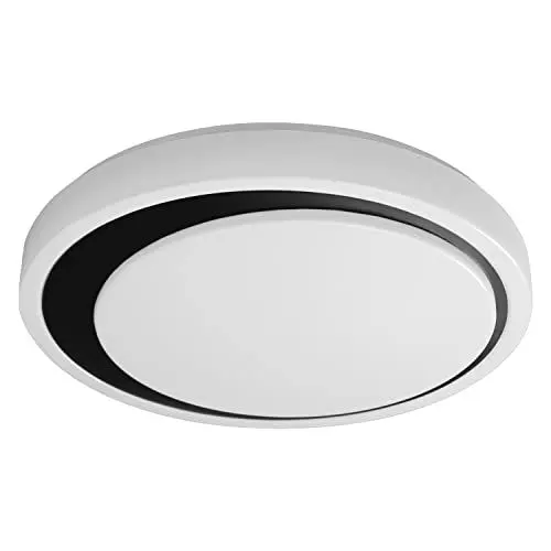 Produktbild: LEDVANCE Smarte LED Wand-und Deckenleuchte für Innen mit WiFi Technologie, Lichtfarbe änderbar (3000K-6500K), Schwarz, 480mm, Kompatibel mit Google und Alexa Voice Control, SMART+ WIFI ORBIS MOON