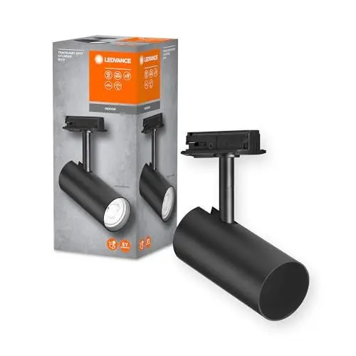 Produktbild: LEDVANCE TRACKLIGHT Schienensystem-Leuchtenkopf, schwarz, mit GU10-Sockel, kann mit einfacher oder smarter Lampe bestückt werden, smart, WiFi, loftartiges Design, Schutzklasse IP20 4058075756625