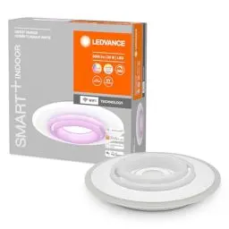 Produktbild: LEDVANCE ORBIS RUMOUR SMART+ WiFi Leuchte, Ø 50cm, dimmbare runde LED Deckenleuchte für den Innenbereich, 32W, Farbtemperatur von 2700-6500K, 3300 Lumen, 2 LED RGB Modul, Design-Leuchte,weiß
