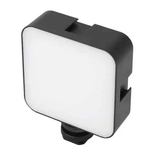 Produktbild: LED-Videoleuchte, 3 Farbtemperaturen, Dimmbar, Wiederaufladbar, Kamera-Videoleuchte mit Tragbarer Fotobeleuchtung, für Vlogging-Aufnahmen mit ABS-Material, Ideal für Selfies,
