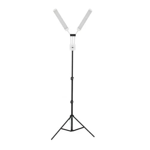 Produktbild: LED-Videoleuchte, Dimmbar, 3200 K Bis 5600 K, Faltbares Doppelarm-Schönheitslicht, Fotografie-Studioleuchte, LED-Beleuchtungsset für Wimpernverlängerung, Filmen und Fotografieren