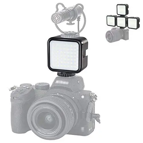Produktbild: LED-Videoleuchte mit 3 Kaltschuhen, PULUZ Fotografie-Licht auf Kamera, Videolicht, 64 LEDs, 5 W, dimmbar, Video-Spleiß-Fülllicht mit 1/4-Zoll-Gewinde für Canon, für Nikon, für Sony- und andere