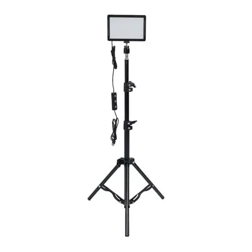 Produktbild: LED-Videolicht-Set, 1000 Lm, 5600 K, Tragbare Fotografie-Beleuchtung mit Verstellbarem Stativ, Dimmbar, Professionelle Studioleuchte für Fotobeleuchtung, Game-Streaming, Stillleben
