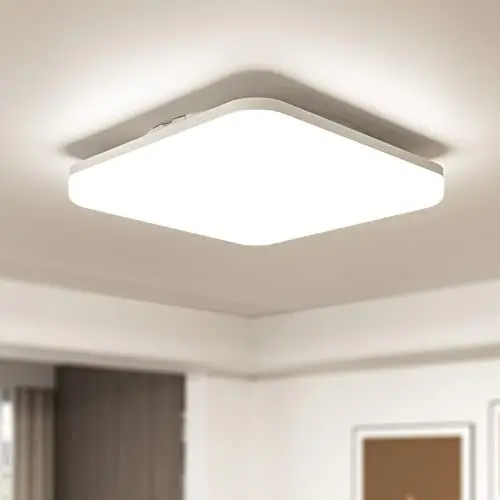 Produktbild: LEDYA LED Deckenleuchte Dimmbar, 24W Deckenlampe Farbwechsel mit 3000k-6500k IP54 Lampe Badezimmer Decke für Bad Flur Schlafzimmer Wohnzimmer, Quadrat Led Lampen Decke 275 * 48mm