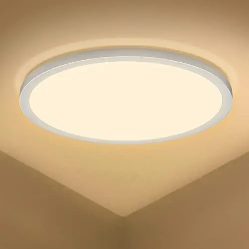 Produktbild: LEDYA LED Deckenleuchte Flach, 24W 2200LM Deckenlampe LED Warmweiss 2700K, Ultra Dünn Badezier lampe für Wohnzier, Badezier, Küche, Schlafzier, Flur, Ø295×25