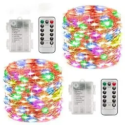 Produktbild: LEDYA Outdoor Lichterkette Kinderzimmer Mädchen, 2 Stück Bunt 10M 100LEDs Balkon Batterie Timer für Innen, Außen, Zimmer, Garten, Hochzeit, Party, Camping, Weihnachten, Foto, Flaschen