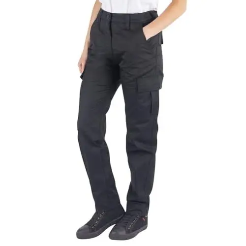 Produktbild: Lee Cooper LCLPNT241 Damen Pflegeleichte Multi-Pocket-Hose Classic Cargo Safety Arbeitshose, Schwarz, 46 EU - 32L