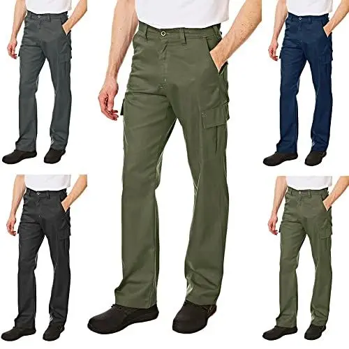 Produktbild: Lee Cooper LCPNT205 Herren-Pflegeleichte Berufssicherheitshose im klassischen Cargo-Stil mit mehreren Taschen, Khaki, 36W / 33L