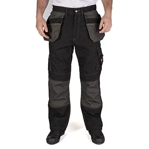 Produktbild: Lee Cooper Workwear LCPNT224 Herren Contrast Multi & Holster Pocket Kniepolster Arbeitssicherheit Cargohose Hose, Schwarz, 38W / 33L