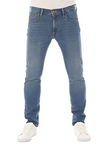 Produktbild: Lee Jeans Herren Stretch Slim Tapered Fit Luke Jeanshose Hose Denim Blue w34, Farbe: Used Blue (LSS2HDPD3), Größe: 34W / 32L