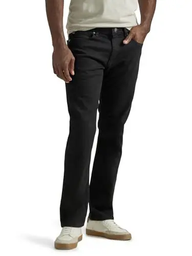 Produktbild: Lee Herren Legendary Slim Jeans mit geradem Schnitt, Überfärbtes Schwarz, 34W / 32L