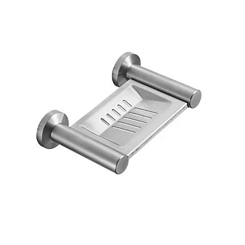 Produktbild: Leekayer Seifenschalen Badaccessoires Seifenablage, Stahl, 12,4 cm gebürstetes Nickel Bad Wandhalterung Seifenschale