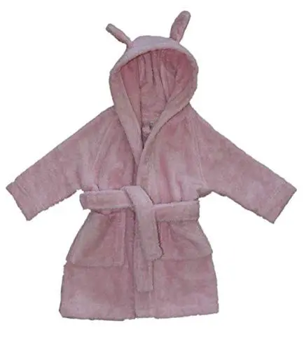 Produktbild: Leela Cotton Baby Kinder Bademantel Bio-Baumwolle mit Kapuze Frottee (74/80, rosa)