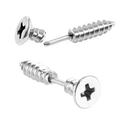 Produktbild: LEEQ 2pcs Frauen Männer Punk Edelstahl Schraube Ohrstecker Ohrringe Schmuck Silber（）