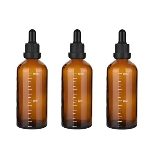 Produktbild: 3PCS 3.4oz leerer abgestufter Skala Bernstein Glas Tropfen Flaschen ätherisches Öl Gläser kosmetischer Reise Flasche Behälter für Parfüm Aromatherapie Mischungen