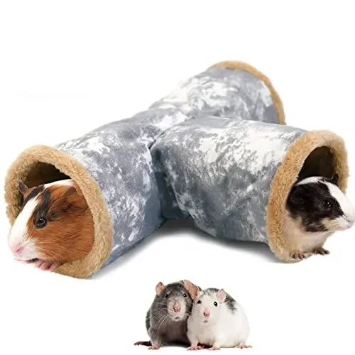 Produktbild: LeerKing Kaninchen Tunnel Meerschweinchen Röhren Kuscheltunnel waschbar Kuschelhöhle Spielzeug für Ratten Frettchen Katzentunnel Kleintiere Käfig zubehör Φ15cm Rosa
